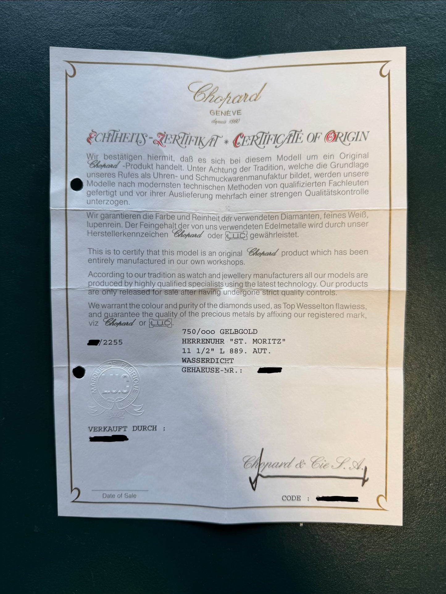 Chopard St. Moritz Jumbo - 2255